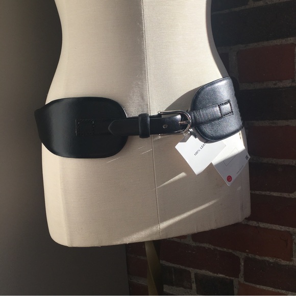 NWT Zara leather wide belt with buckle main image 8